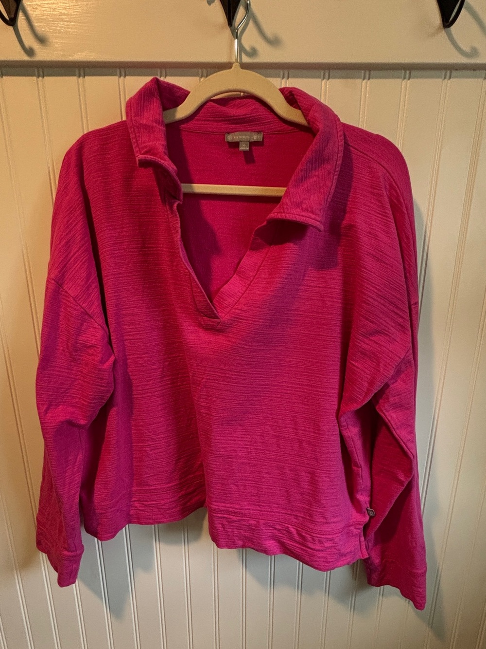 T by Talbots's Women’s Collared Pullover Top - Hot Pink